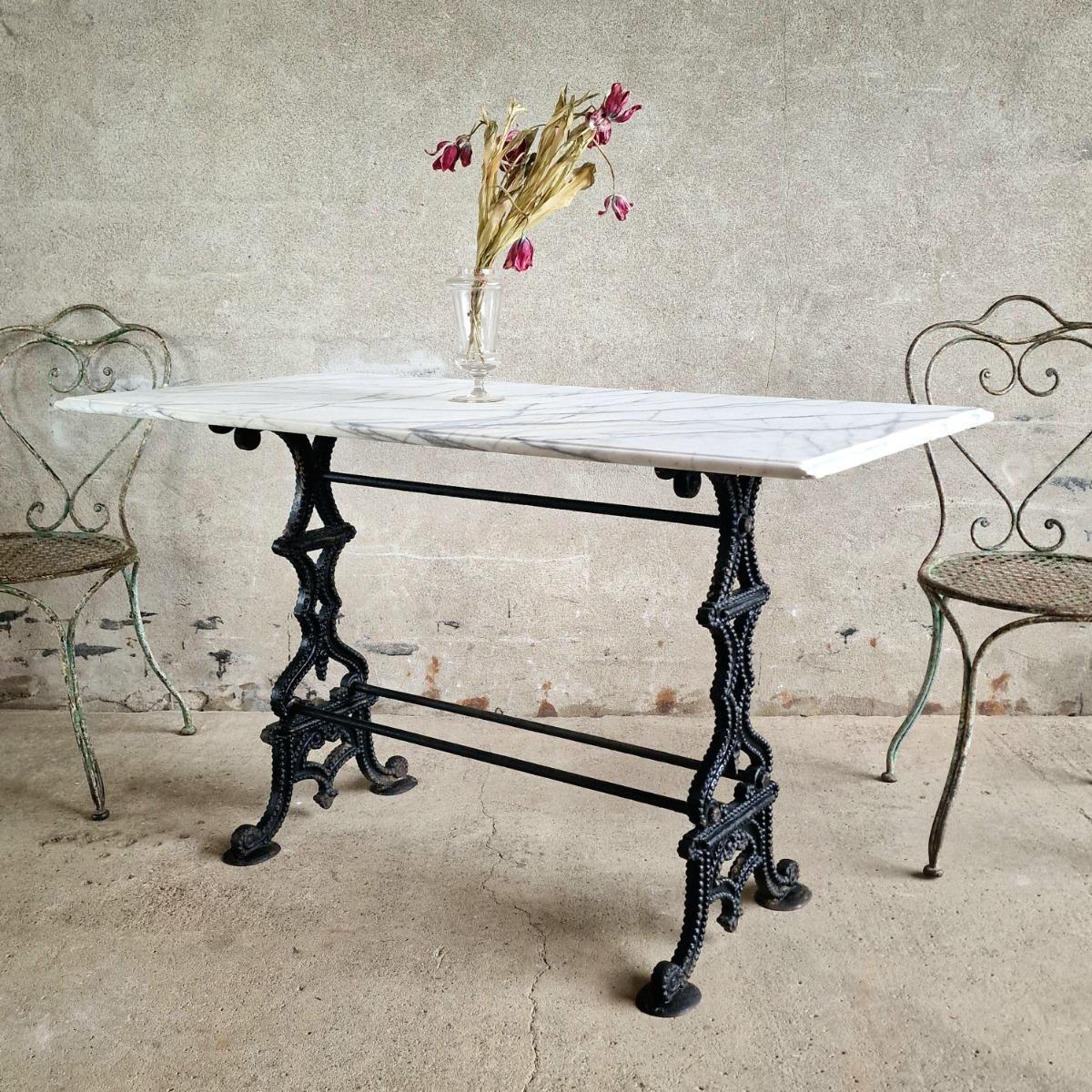 Marble top garden table
