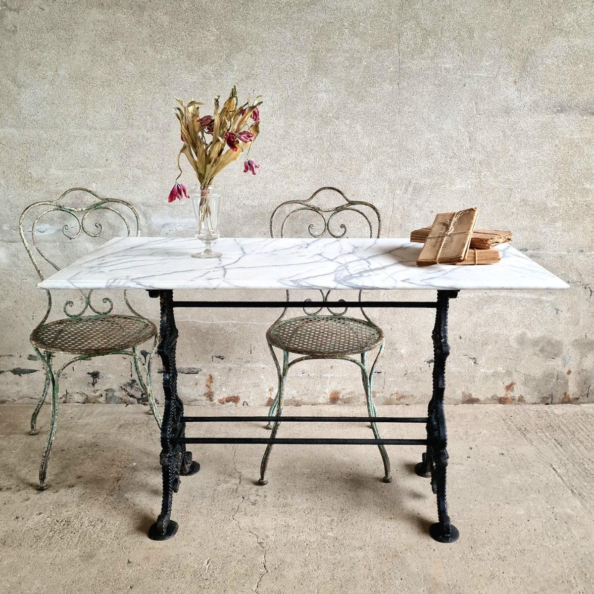 Marble top garden table