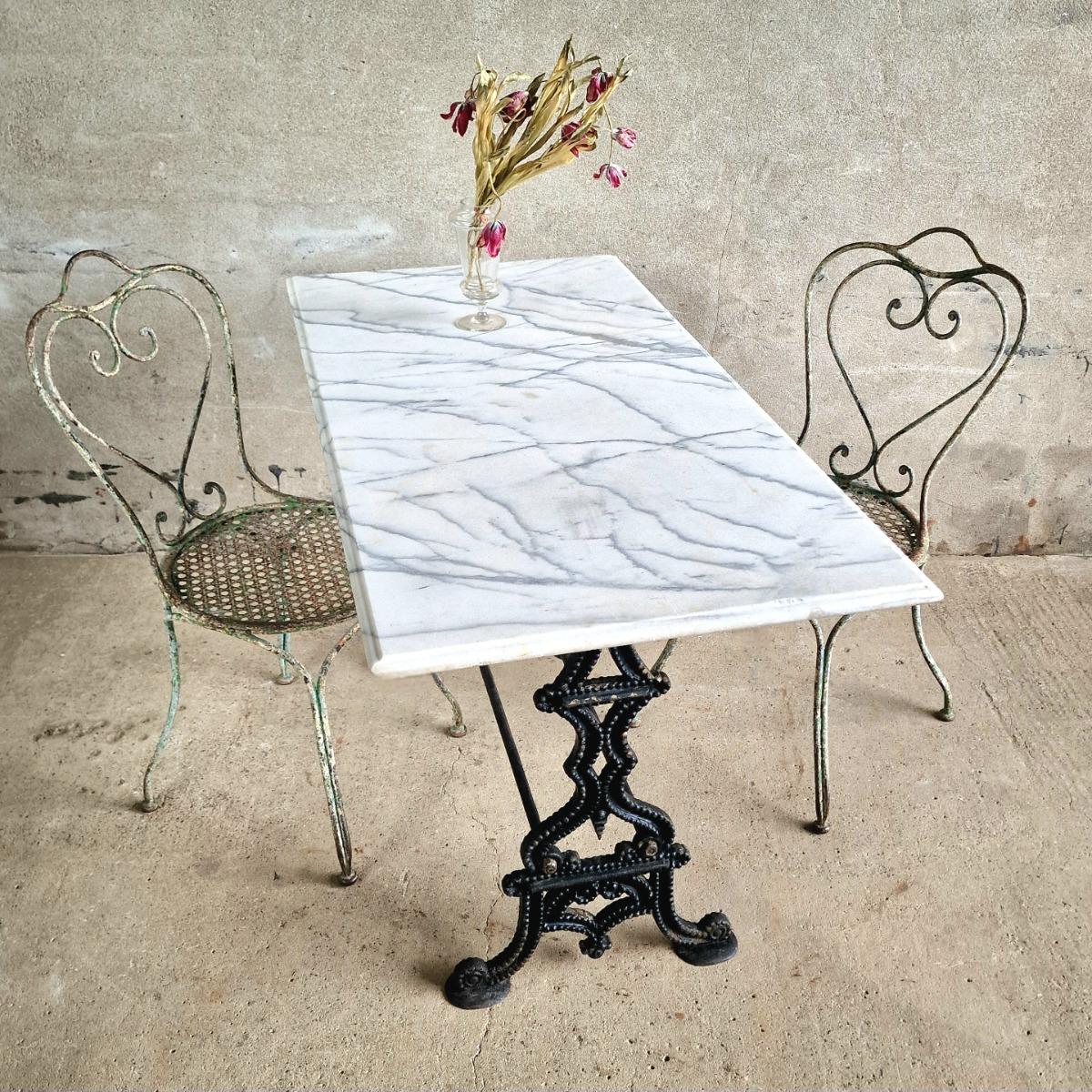 Marble top garden table