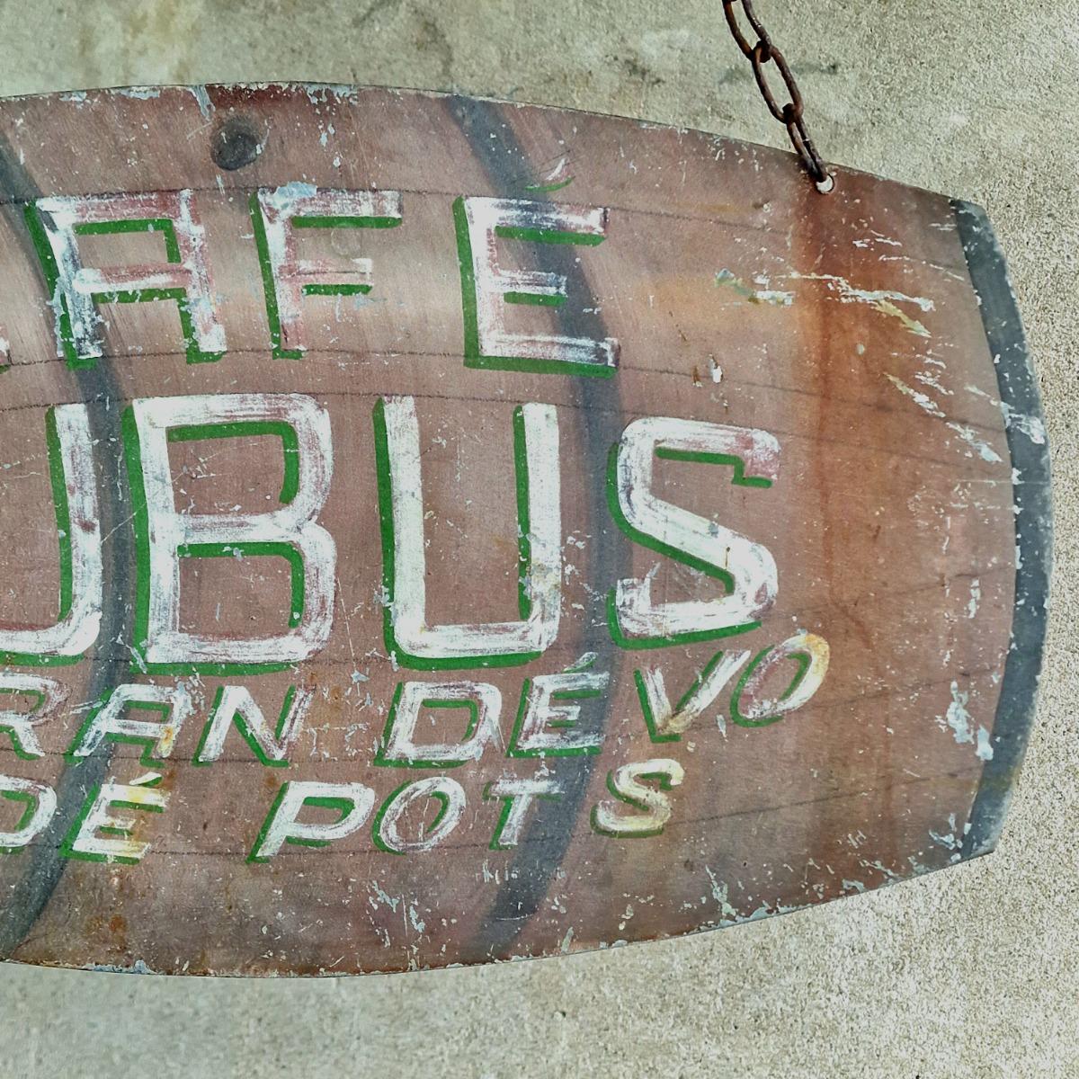 Metal café sign