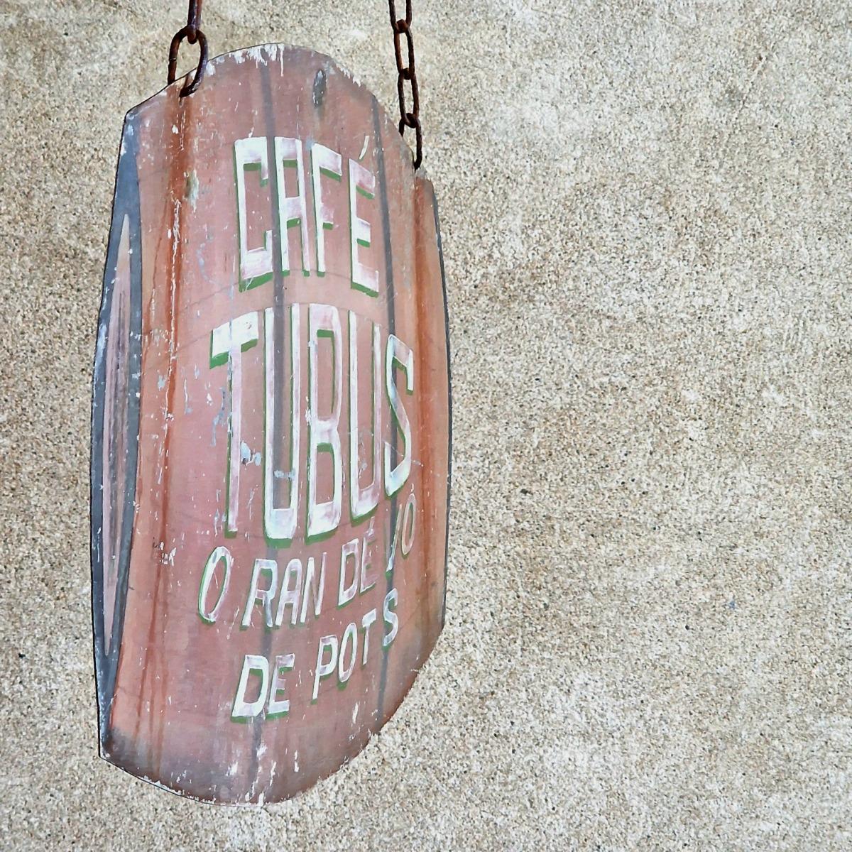 Metal café sign