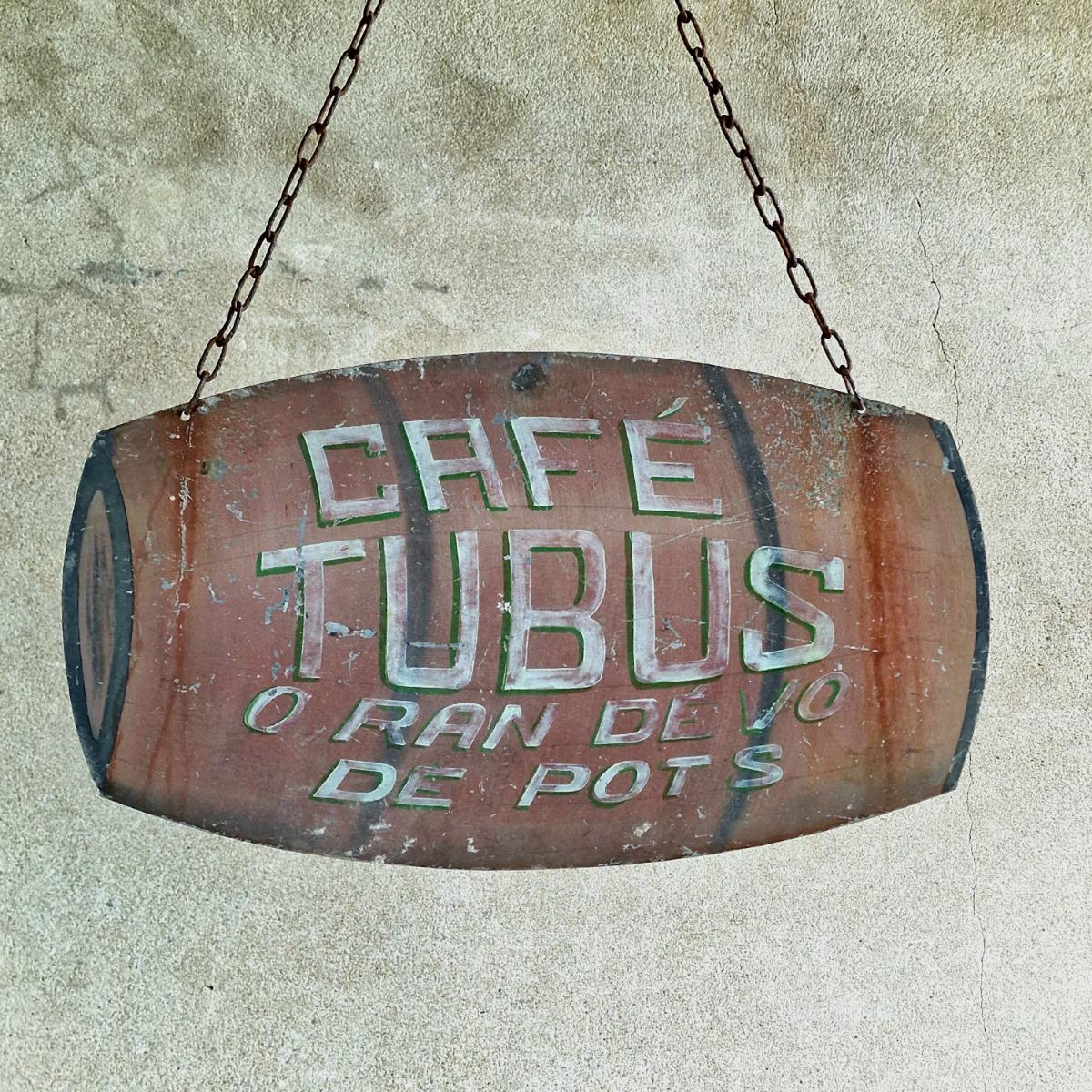 Metal café sign