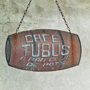 Metal café sign