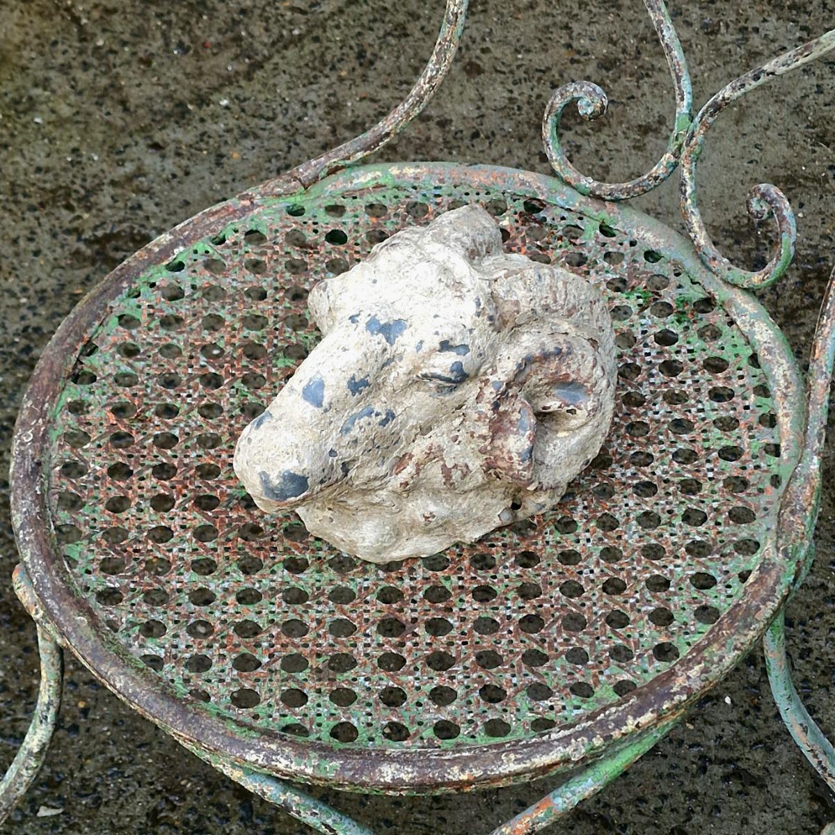 Original zinc rams head