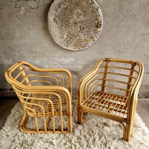 Pair of bamboo armchairs