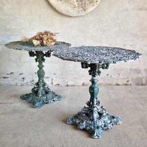 Pair of cast alloy Zodiac tables