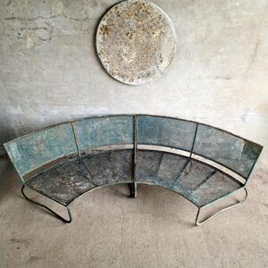 Pair of curved garden benches
