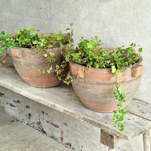 Pair of handmade terra cotta planters