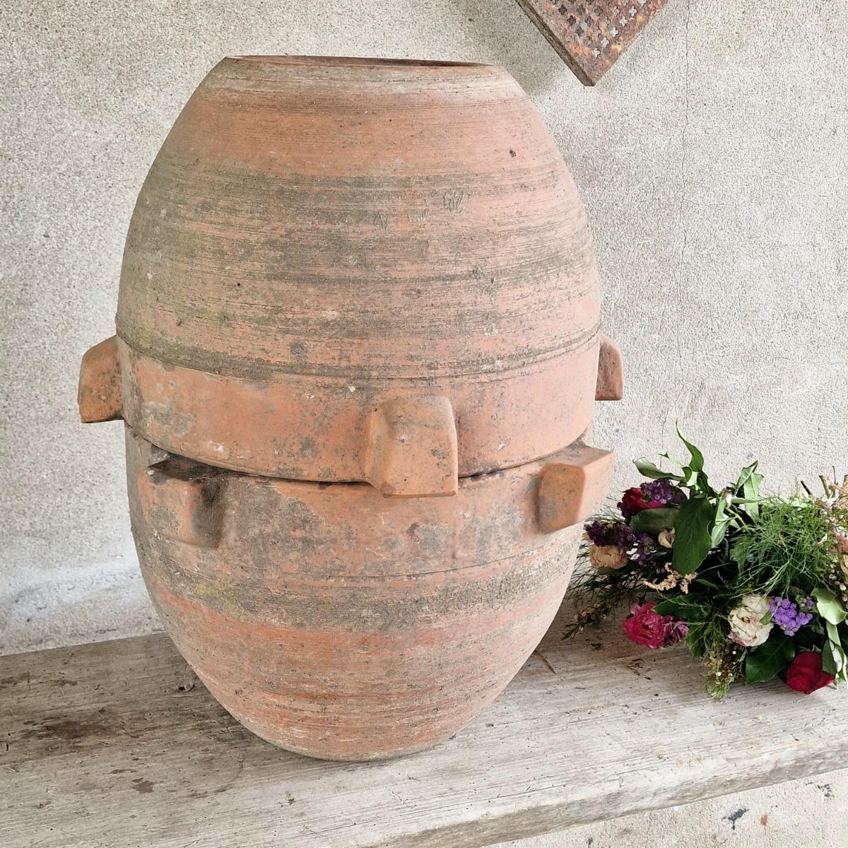 Pair of handmade terra cotta planters