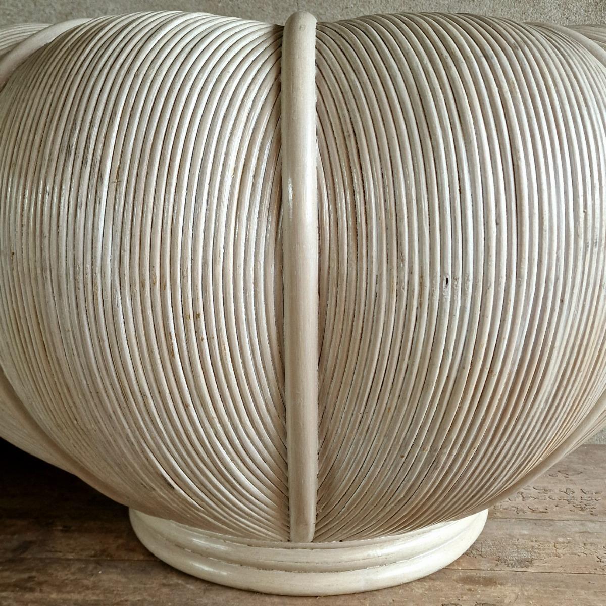 Pair of large bamboo cache-pots