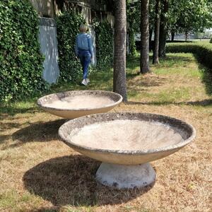 Pair of large Willy Guhl disk planters