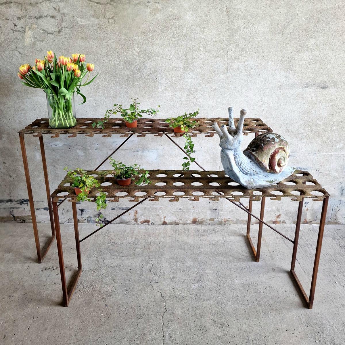 Pair of metal consoles