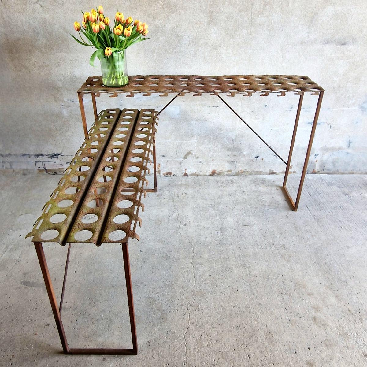 Pair of metal consoles