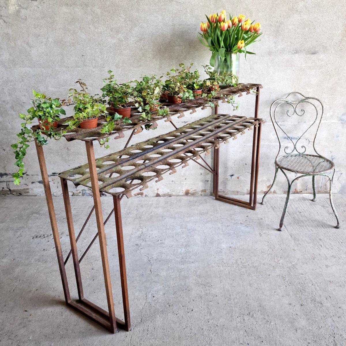 Pair of metal consoles