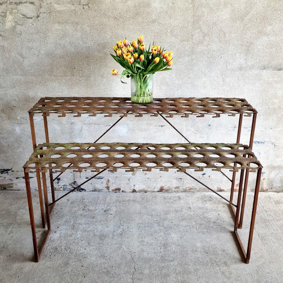 Pair of metal consoles
