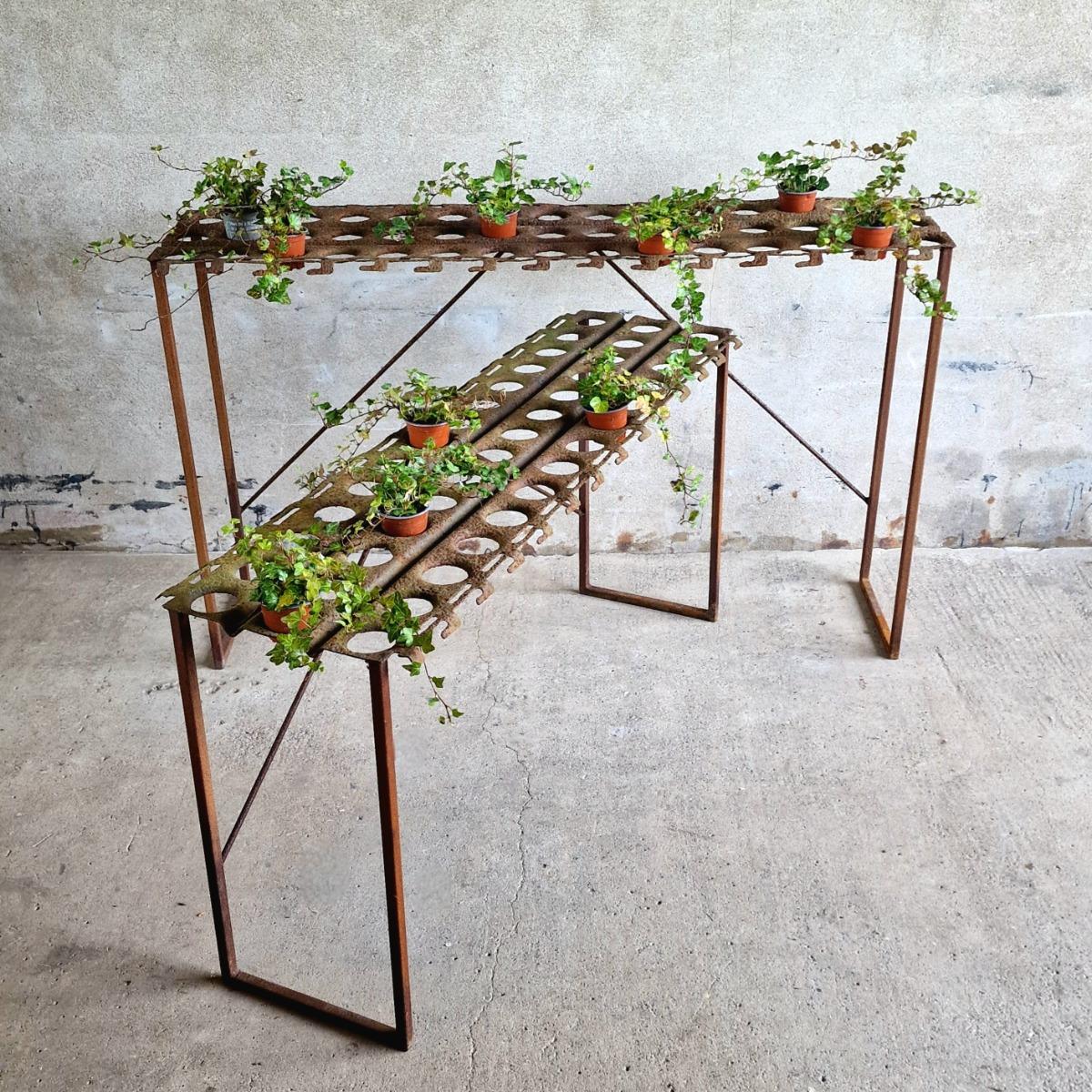Pair of metal consoles