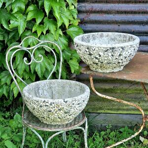 Pair of pebble stone planters