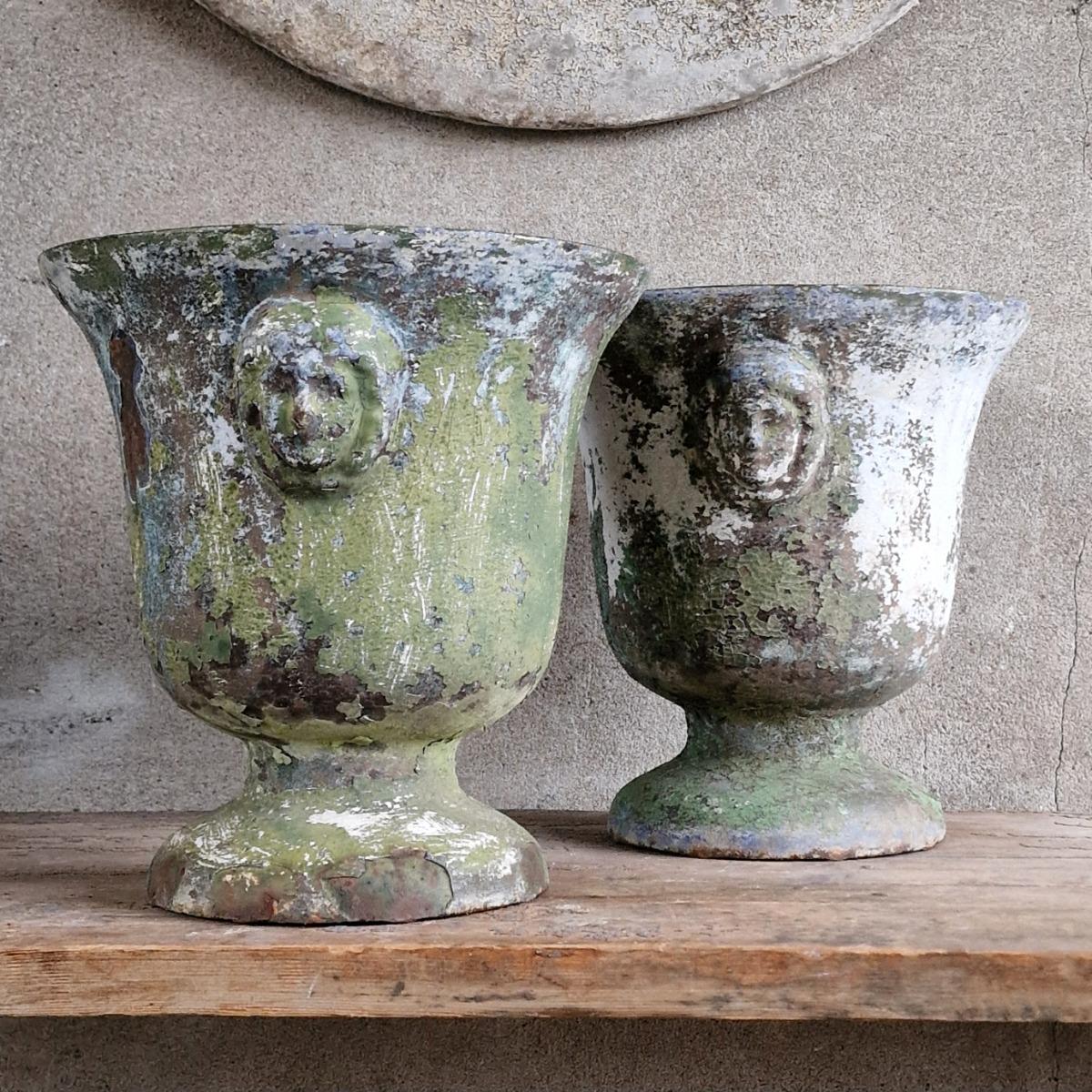 Pair of Rouen urns