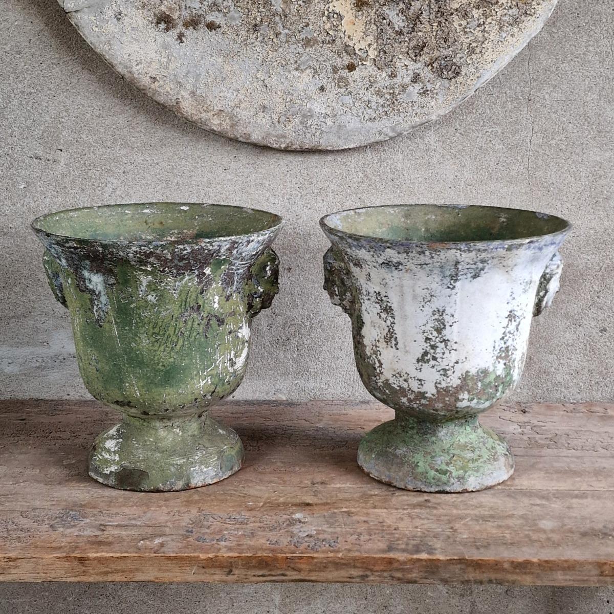 Pair of Rouen urns