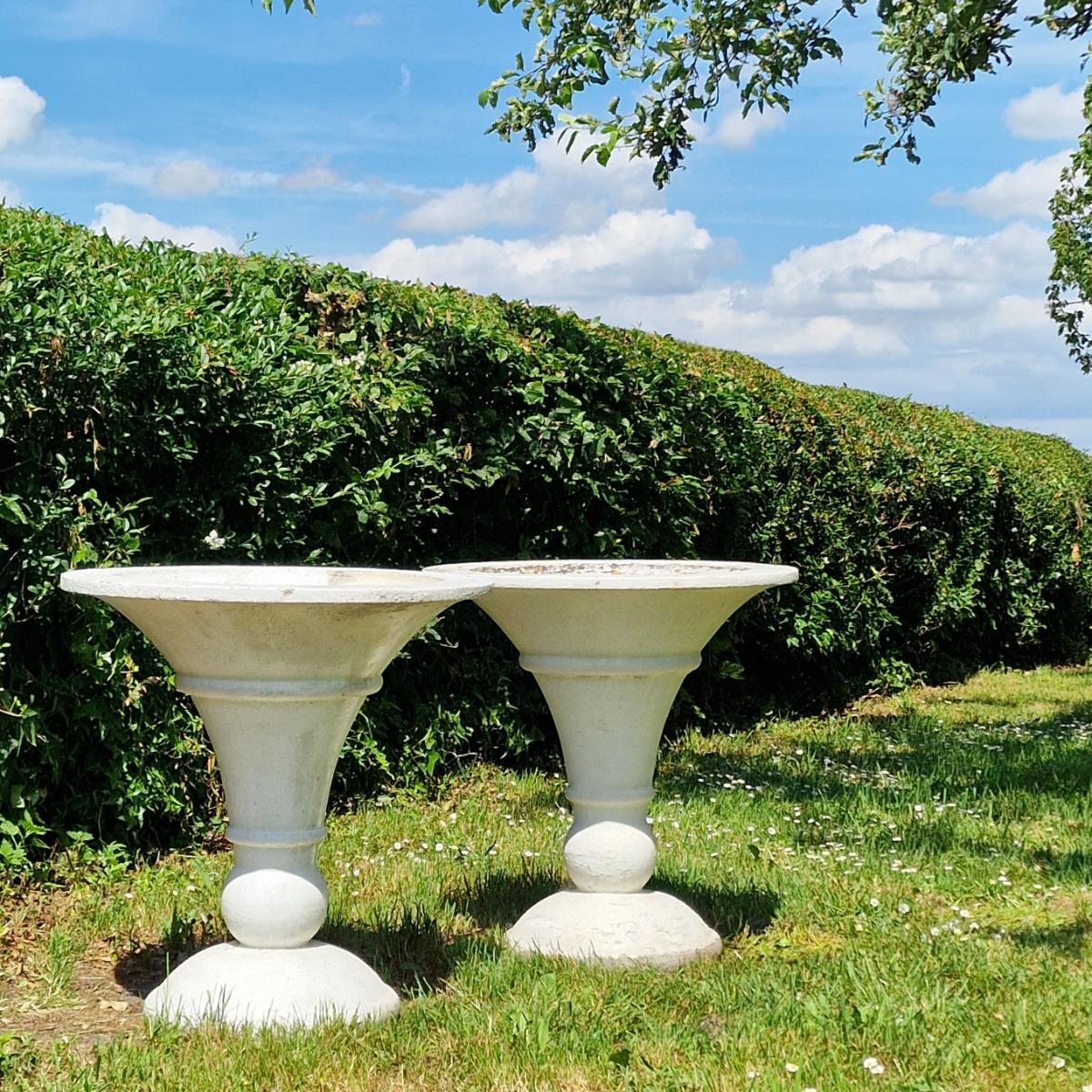 Pair of trumpet shaped planters