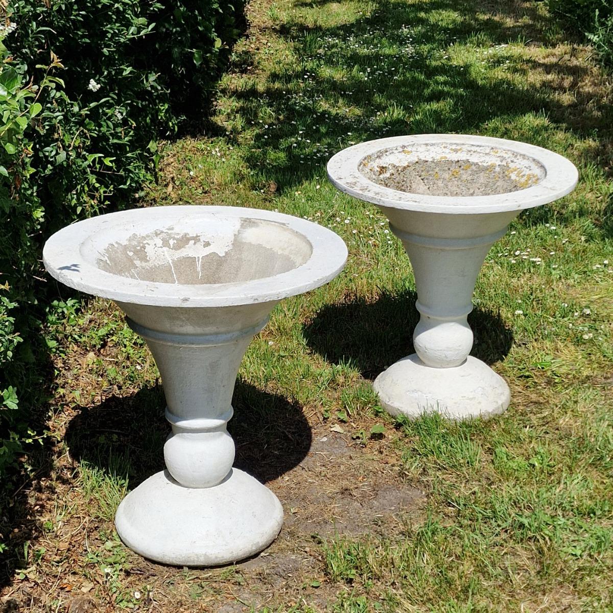 Pair of trumpet shaped planters