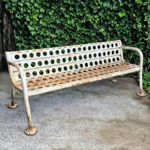 Perforated metal bench