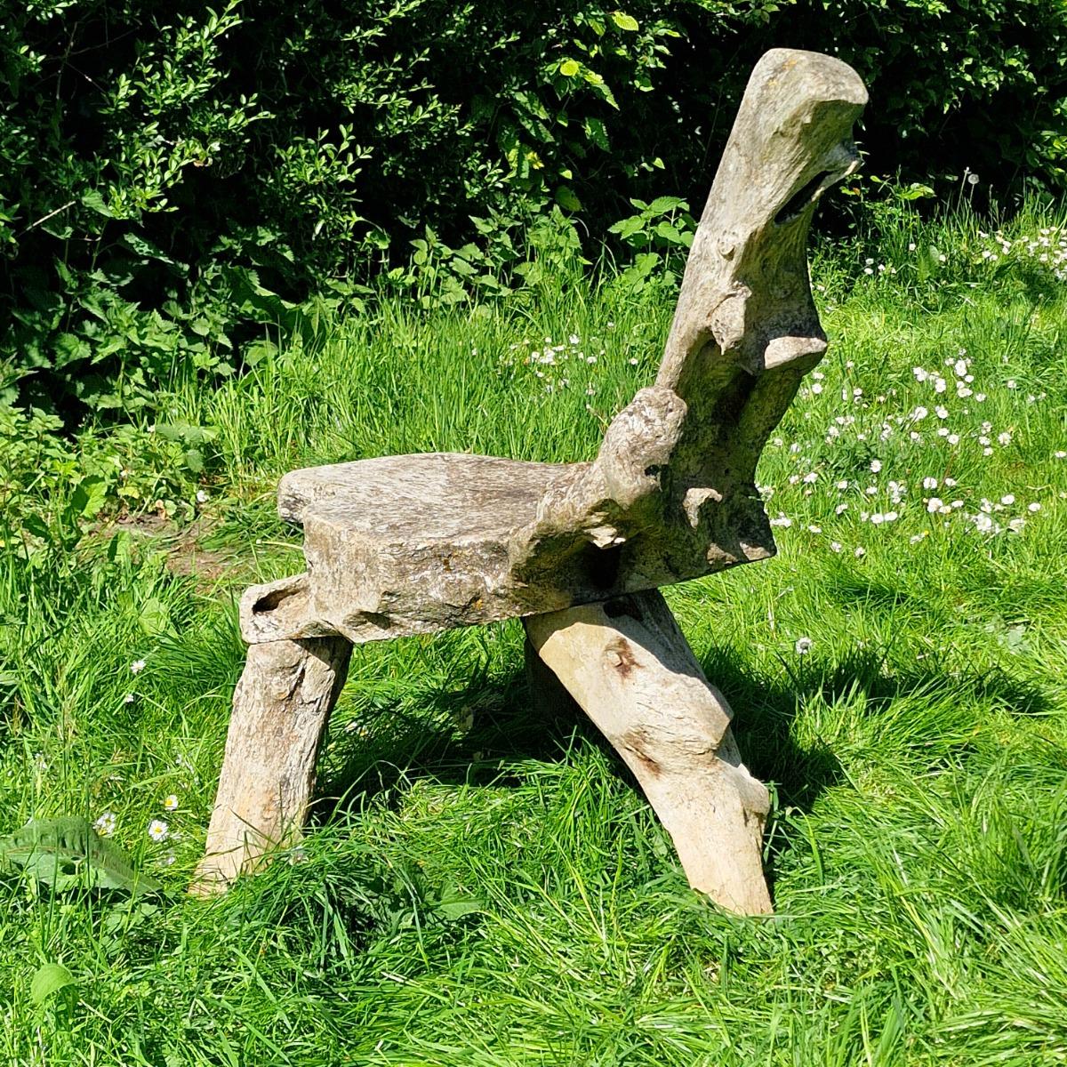 Primitive wooden chair
