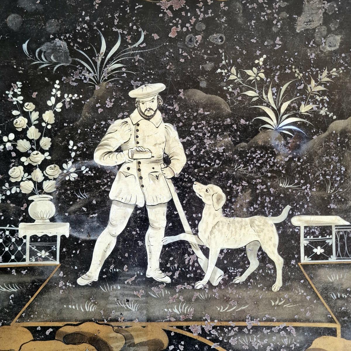 Side table with tray