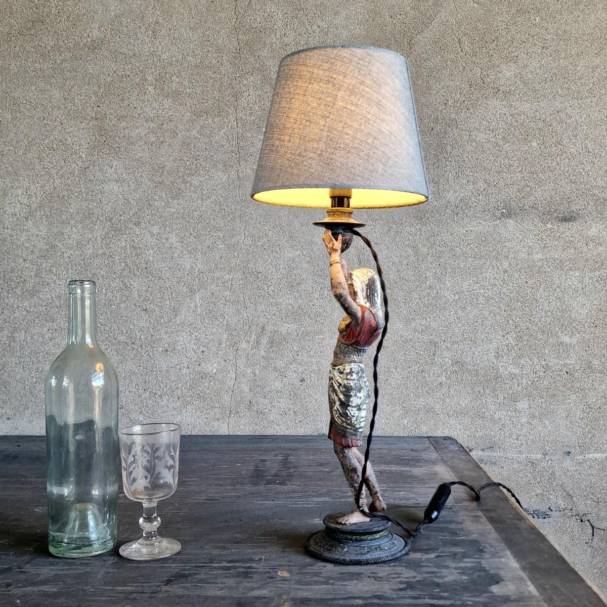 Spelter Pharaoh lamp