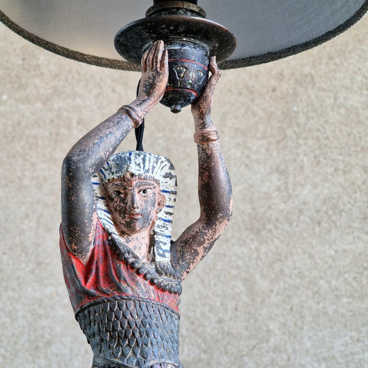 Spelter Pharaoh lamp