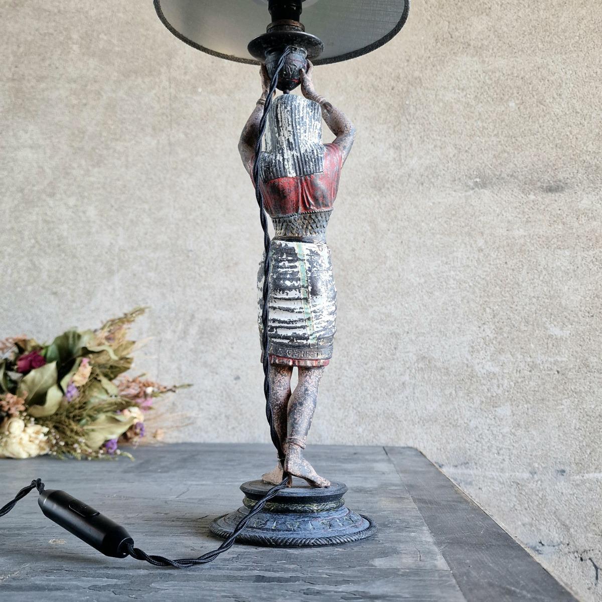 Spelter Pharaoh lamp