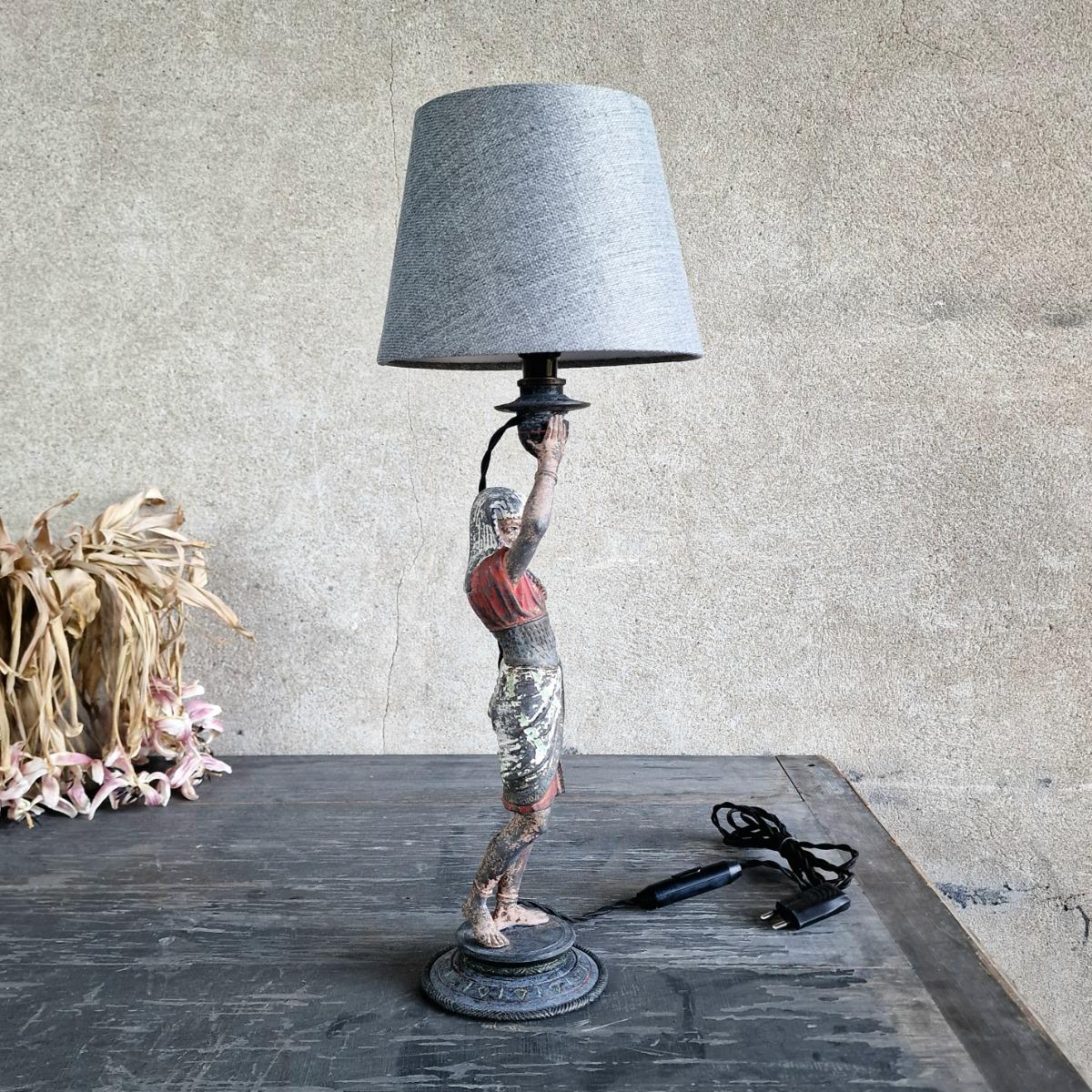 Spelter Pharaoh lamp