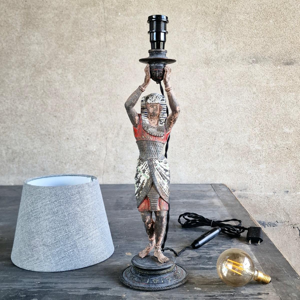 Spelter Pharaoh lamp
