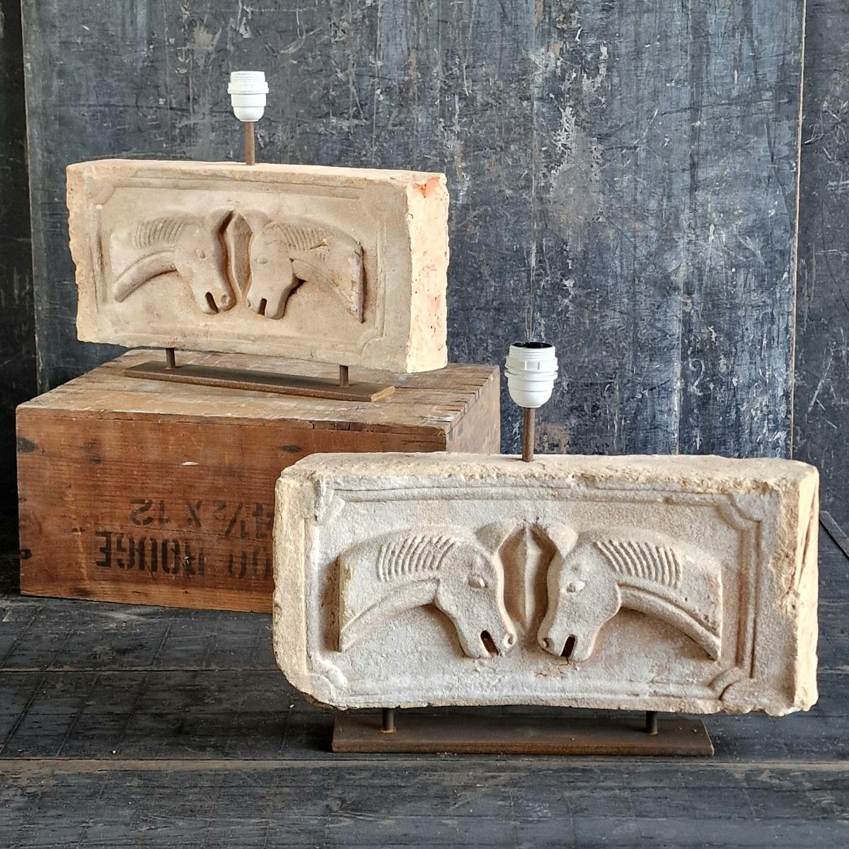 Terra cotta horse lamps