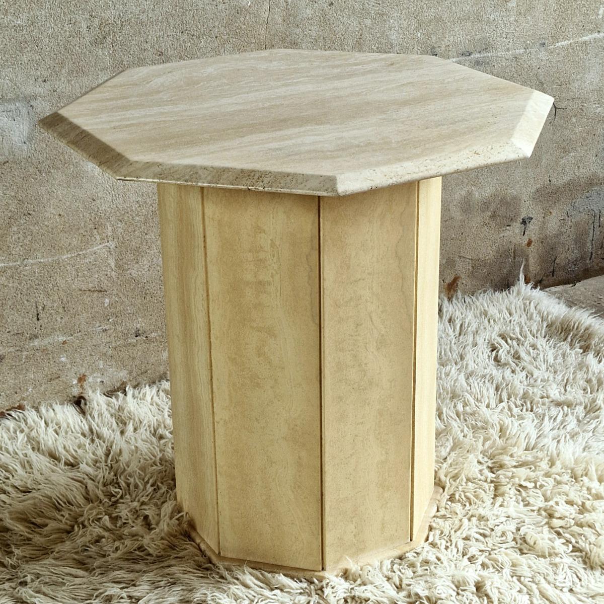 Travertin side table