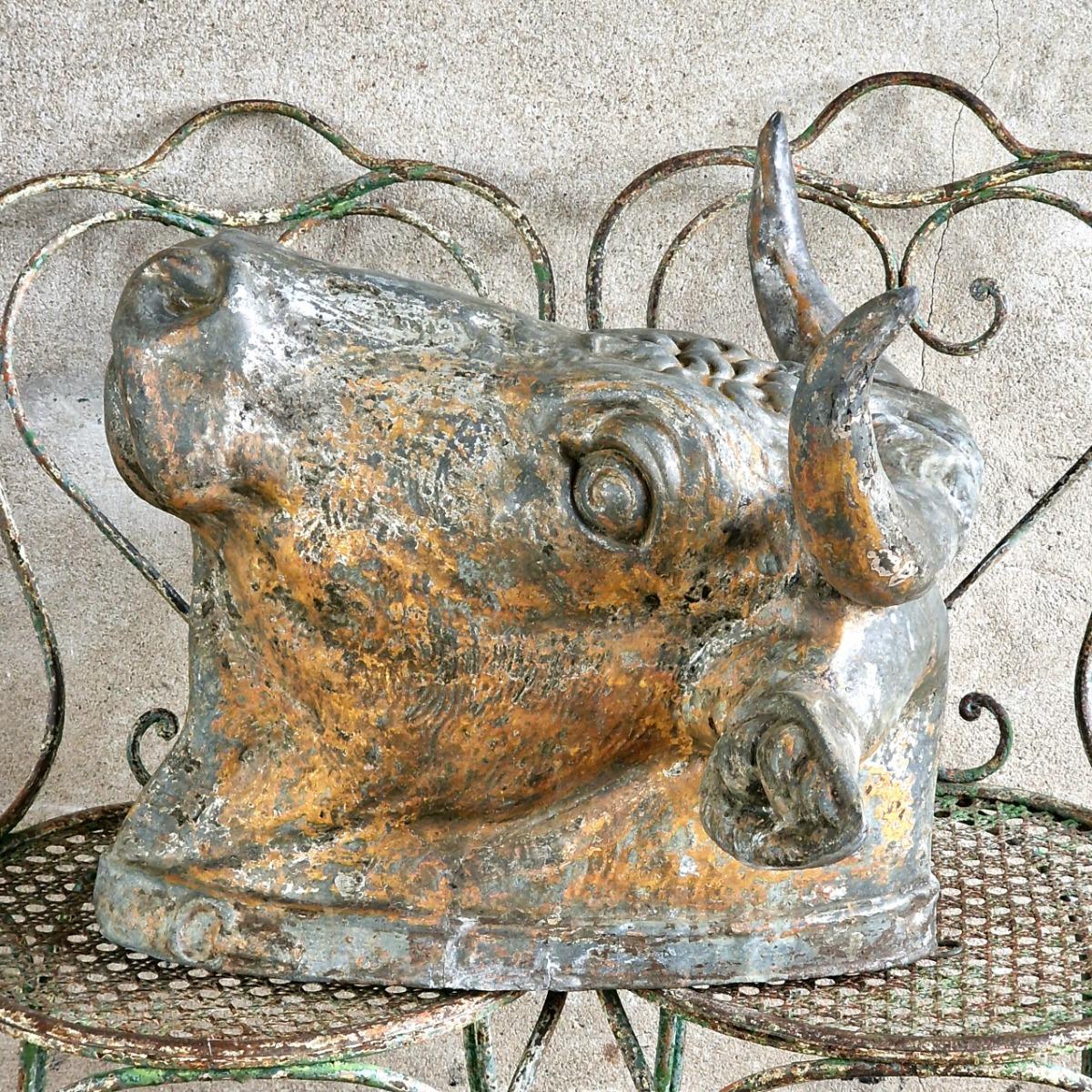 XL zinc bull's head