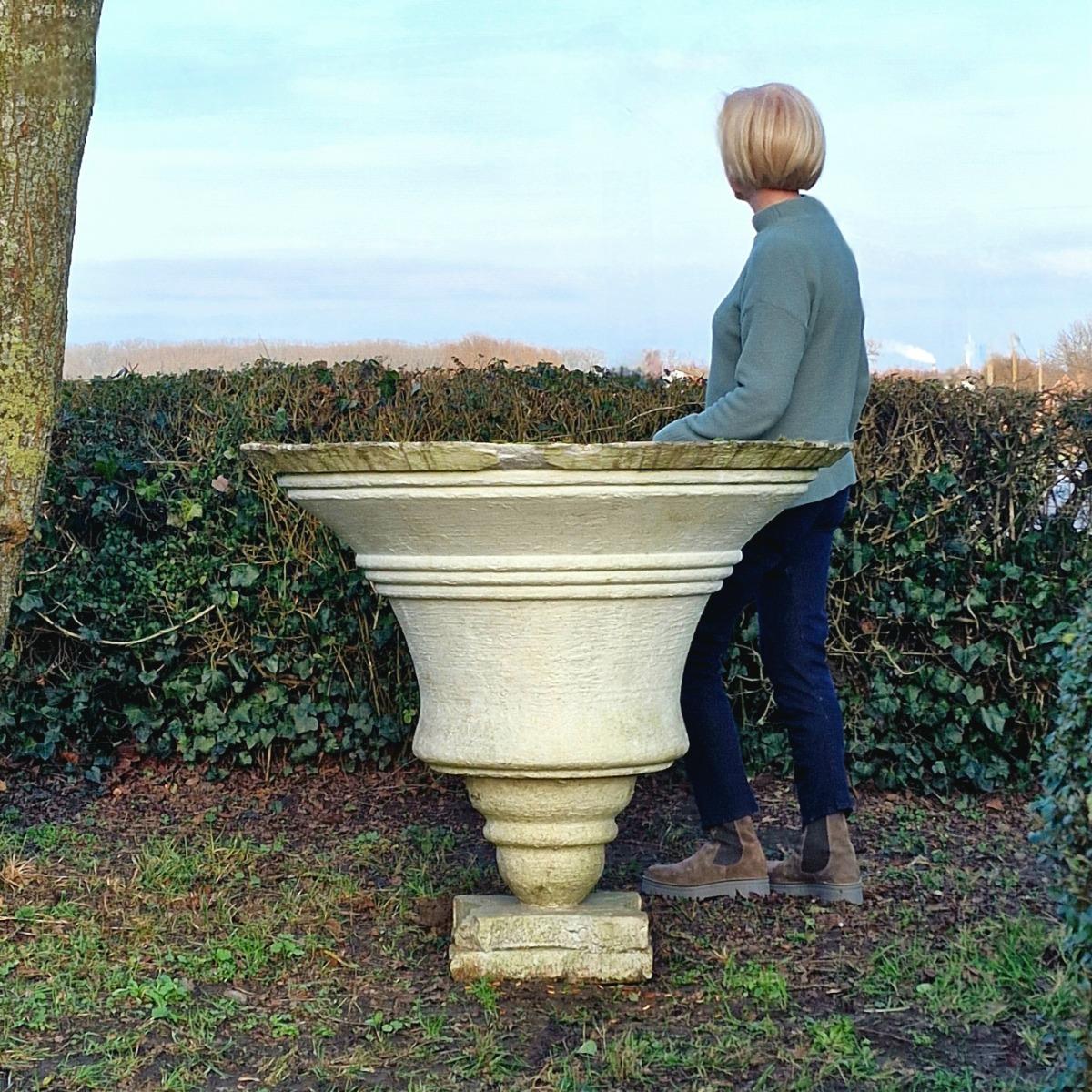 XXL cast stone planter