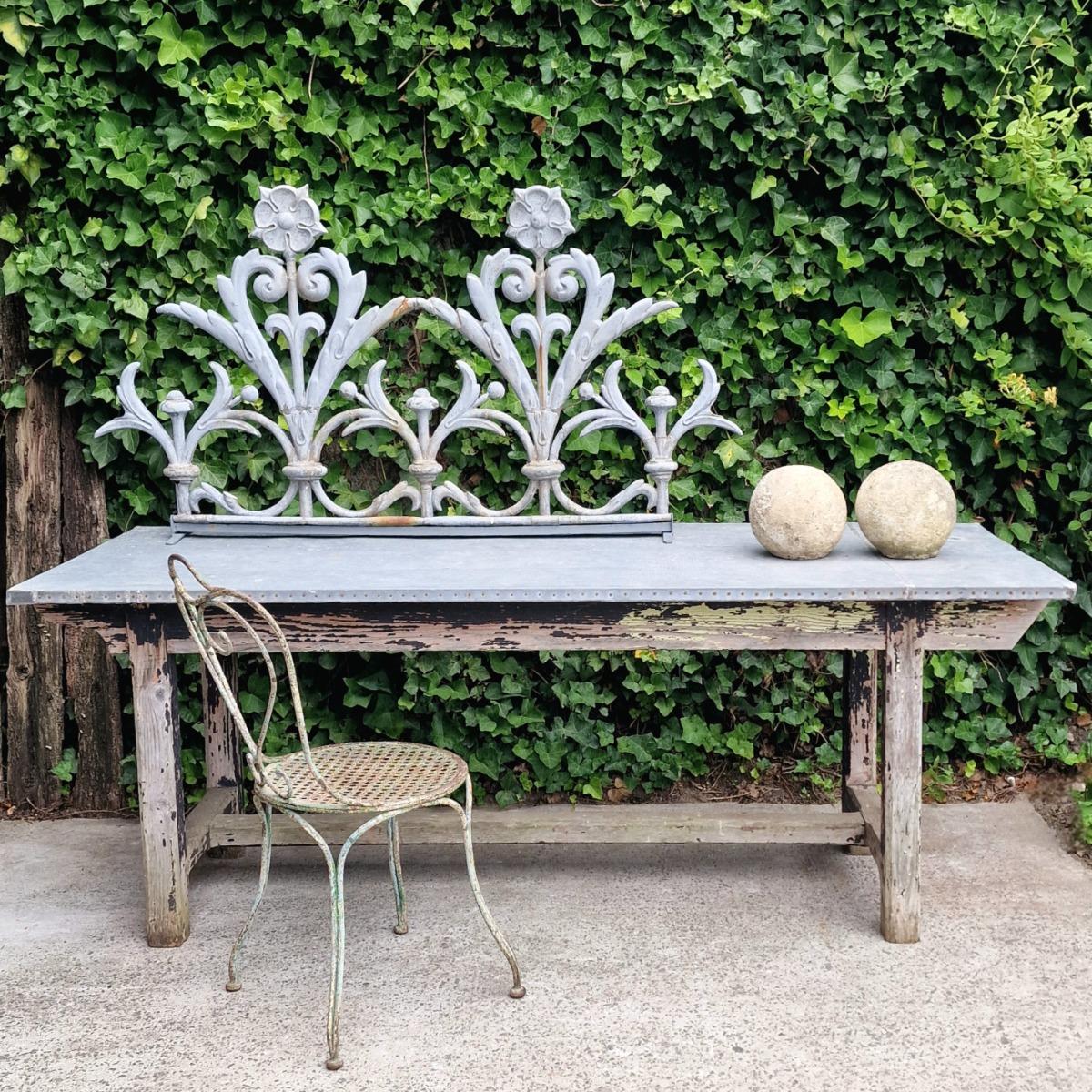 Zinc top florist table
