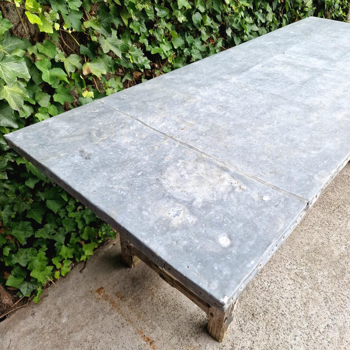 Zinc top florist table
